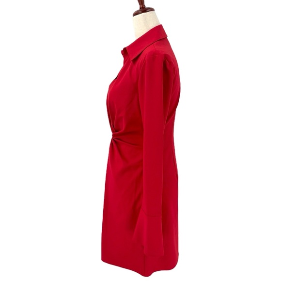 Cinq A Sept McKenna Twist Dress Red Mini Long Sleeve Size 2 - Picture 3 of 10